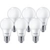 6x LED izzó E27 A60 7W = 60W 806lm 2700K Meleg 150° PHILIPS