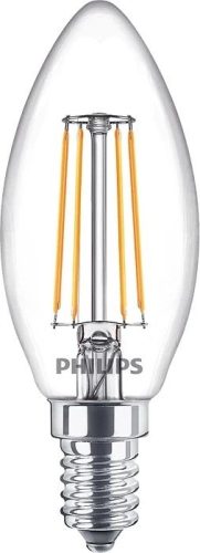 6 db LED-es gyertyakörte készlet E14 B35 4,3W = 40W 470lm 2700K meleg izzószál PHILIPS