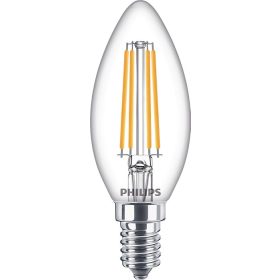   LED gyertyakörte E14 B35 6.5W = 60W 806lm 2700K meleg izzószál PHILIPS