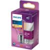 LED izzó E27 P45 4.3W = 40W 470lm 2700K meleg izzószál PHILIPS