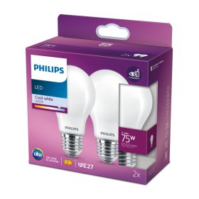   db LED izzó készlet E27 A60 8.5W = 75W 1055lm 4000K Semleges izzószál Milky PHILIPS
