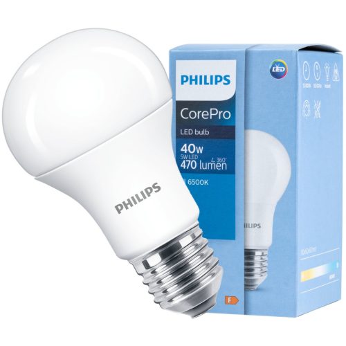 E27 A60 LED izzó 8W = 60W 806lm 3000K meleg fehér PHILIPS