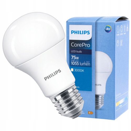 E27 A60 LED izzó 10W = 75W 1055lm 3000K meleg PHILIPS
