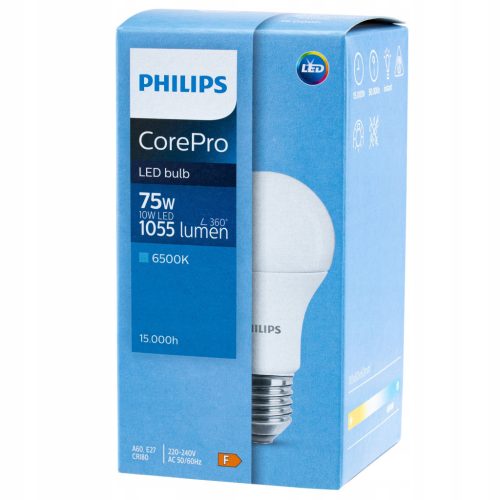 E27 A60 LED izzó 10W = 75W 1055lm 6500K Cold PHILIPS