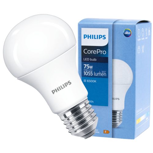 E27 A60 LED izzó 10W = 75W 1055lm 6500K Cold PHILIPS