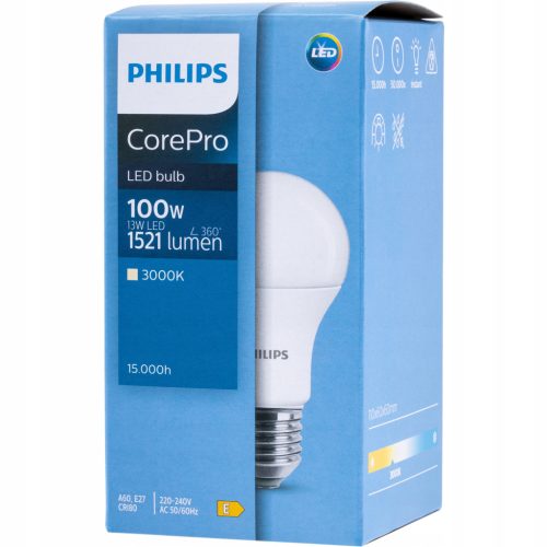 LED izzó E27 A60 13W = 100W 1521lm 3000K meleg PHILIPS