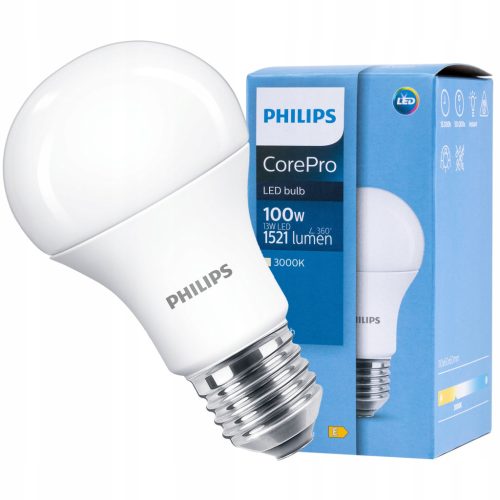 LED izzó E27 A60 13W = 100W 1521lm 3000K meleg PHILIPS