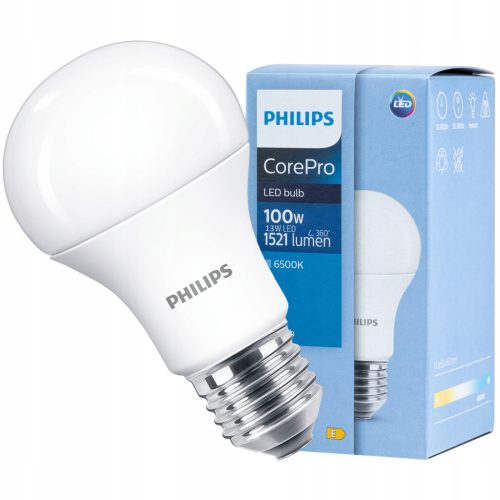 E27 A60 LED izzó 13W = 100W 1521lm 6500K Cold PHILIPS