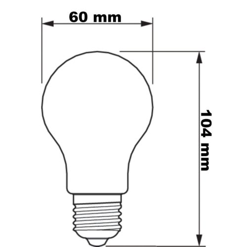 E27 A60 LED izzó 4,3 W = 40 W 470 lm 2700 K izzószál
