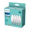 4PAK LED izzó E14 B35 4.9W = 40W 470lm 4000K Semleges Milky PHILIPS