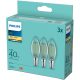 3x LED izzó E14 Candle B35 4,3W = 40W 470lm 2700K meleg FILAMENT Philips