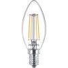 3x LED izzó E14 Candle B35 4,3W = 40W 470lm 2700K meleg FILAMENT Philips