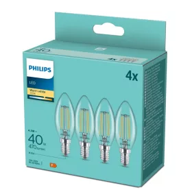   4x LED izzó E14 gyertya B35 4.3W = 40W 470lm 2700K Meleg 300° Filament Essential Philips
