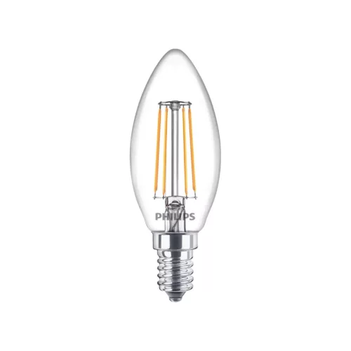 4x LED izzó E14 gyertya B35 4.3W = 40W 470lm 2700K Meleg 300° Filament Essential Philips