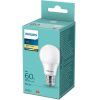 LED izzó E27 A60 8W = 60W 806lm 2700K meleg tejes PHILIPS