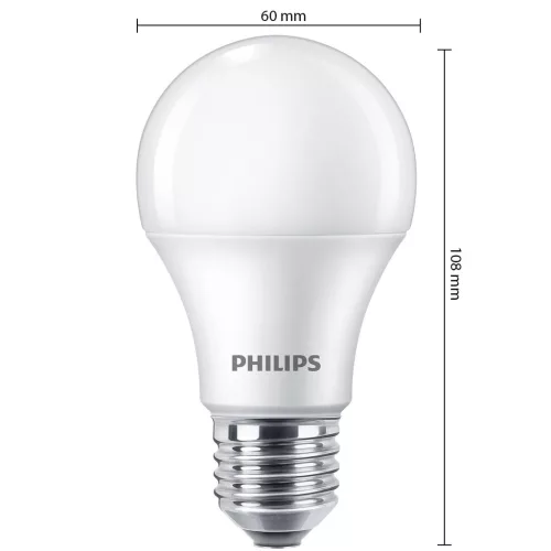 2x LED izzó E27 A60 10W = 75W 1055lm 2700K Meleg 180° Essential Philips