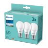 3PAK LED izzó E27 A60 8W = 60W 806lm 4000K semleges PHILIPS