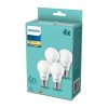 4PAK LED izzó E27 A60 8W = 60W 806lm 2700K Meleg PHILIPS