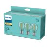 3PAK LED izzó E27 A60 7W = 60W 806lm 2700K meleg izzószál PHILIPS