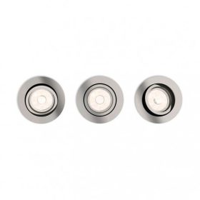   Süllyesztett halogén lámpatest DONEGAL 3x GU10 kerek mozgatható szatén PHILIPS