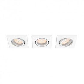   3PAK halogén süllyesztett lámpatest ENNEPER GU10 négyzet alakú mozgatható PHILIPS