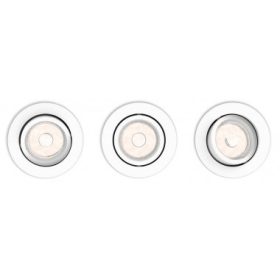   3PAK halogén süllyesztett lámpatest ENNEPER GU10 kerek mozgatható fehér PHILIPS