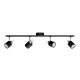 MERANTI mennyezeti lámpa 4x GU10 fali lámpa mozgatható spotlámpa fekete PHILIPS