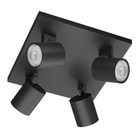   LED mennyezeti lámpa RUNNER 4x GU10 spotlámpa, mozgatható fekete PHILIPS