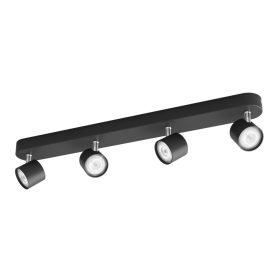   LED mennyezeti lámpa STAR 4x 4,5W 2700K szabályozható spotlámpa, mozgatható fekete PHILIPS