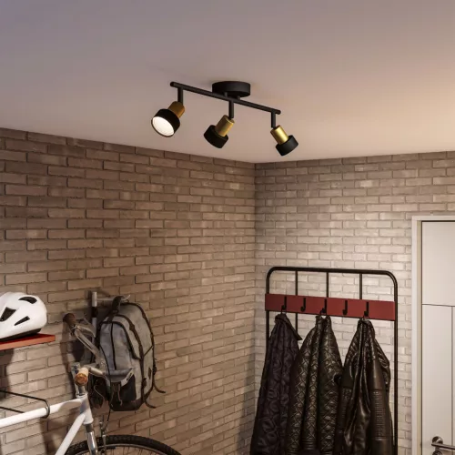 Mennyezeti lámpa reflektor 3x GU10 cső fekete-réz Philips