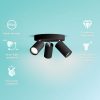 Mennyezeti lámpa Spotlámpa 3x GU10 IP44 Fekete Kosipo Philips