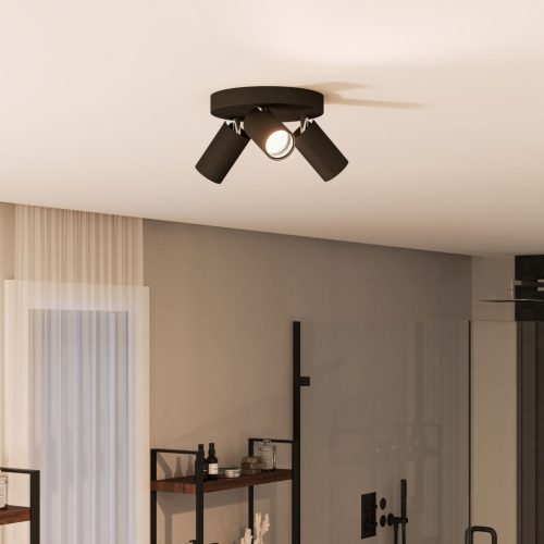 Mennyezeti lámpa Spotlámpa 3x GU10 IP44 Fekete Kosipo Philips