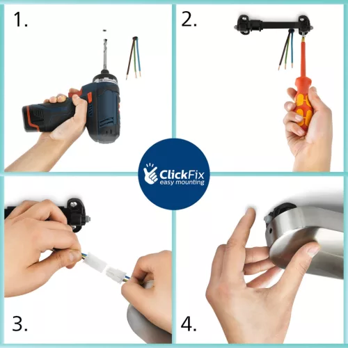 Fali lámpa GU10 IP44 fekete Kosipo Philips