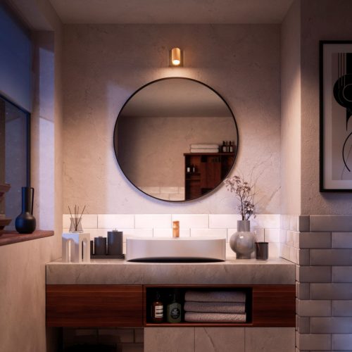 Fali lámpa égő GU10 IP44 Réz-fekete Kosipo Philips