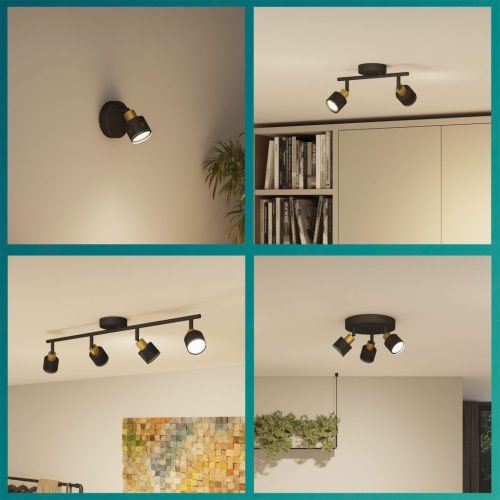 Mennyezeti lámpa spotlámpa 3x GU10 Niall fekete-réz Philips