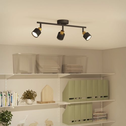 Mennyezeti lámpa spotlámpa 3x GU10 Niall fekete-réz Philips