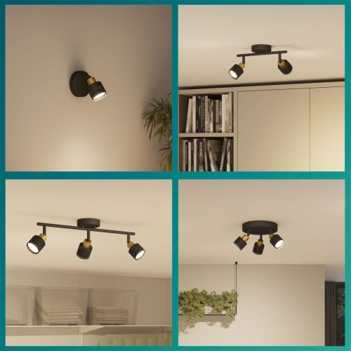 Mennyezeti lámpa spotlámpa 4x GU10 fekete-réz Niall Philips