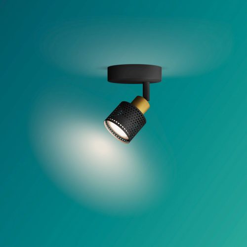 Mennyezeti fali lámpa GU10 LED-es lámpa, fekete-réz Niall Philips