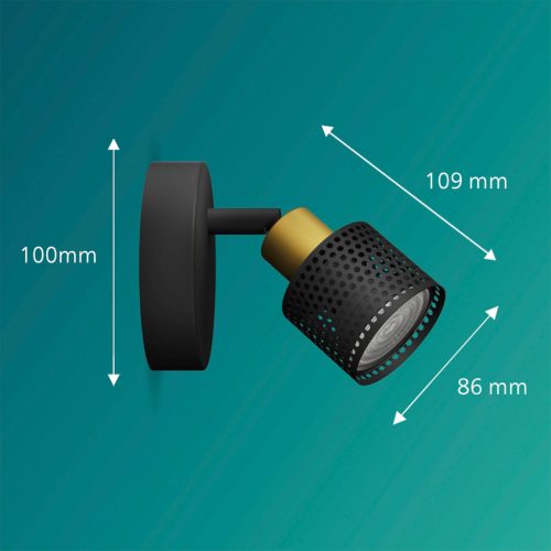 Mennyezeti fali lámpa GU10 LED-es lámpa, fekete-réz Niall Philips