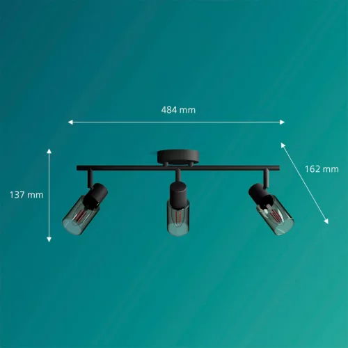 Mennyezeti lámpa Spotlámpa 3x E14 Palms Fekete Philips
