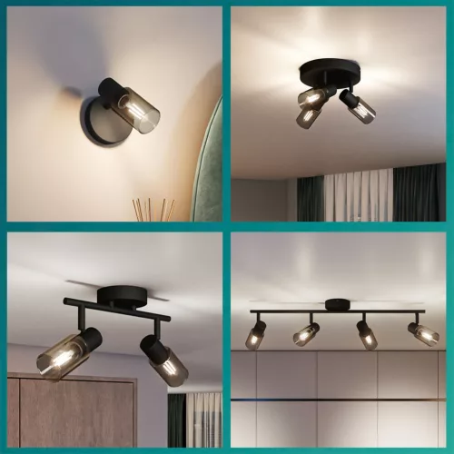 Mennyezeti lámpa Spotlámpa 3x E14 Palms Fekete Philips