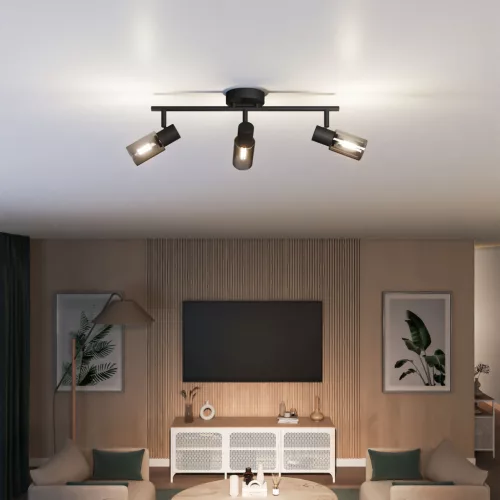 Mennyezeti lámpa Spotlámpa 3x E14 Palms Fekete Philips