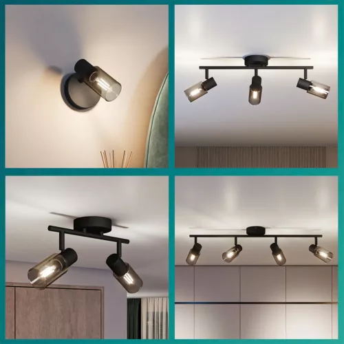 Mennyezeti lámpa Spotlámpa 3x E14 Black Palms Philips