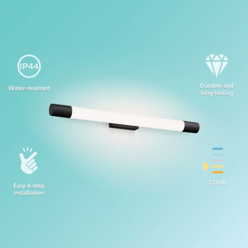 Tükörlámpa LED 10W 1500lm 2700K 60cm IP44 Fekete Rover Philips