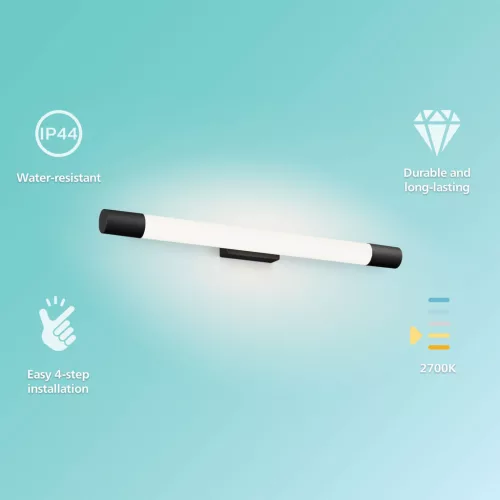 Tükörlámpa LED 10W 1500lm 2700K 60cm IP44 Fekete Rover Philips