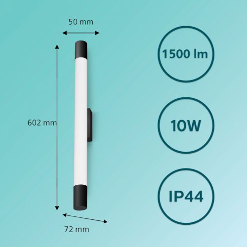 Tükörlámpa LED 10W 1500lm 2700K 60cm IP44 Fekete Rover Philips