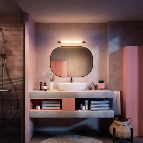 Tükörlámpa LED 10W 1500lm 2700K 60cm IP44 Fekete Rover Philips