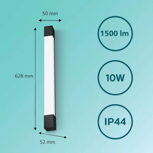 Tükörlámpa LED 10W 1500lm 2700K 62cm IP44 Fekete Rover Philips