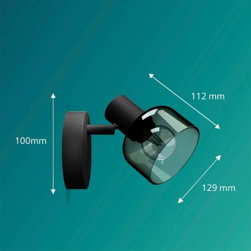 Mennyezeti fali lámpa lámpatest E14 LED, fekete Sleet Philips