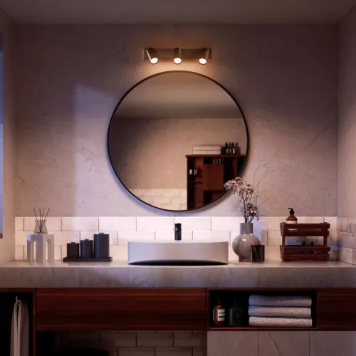 Mennyezeti lámpa Spotlámpa 3x GU10 IP44 Kosipo Fekete Philips